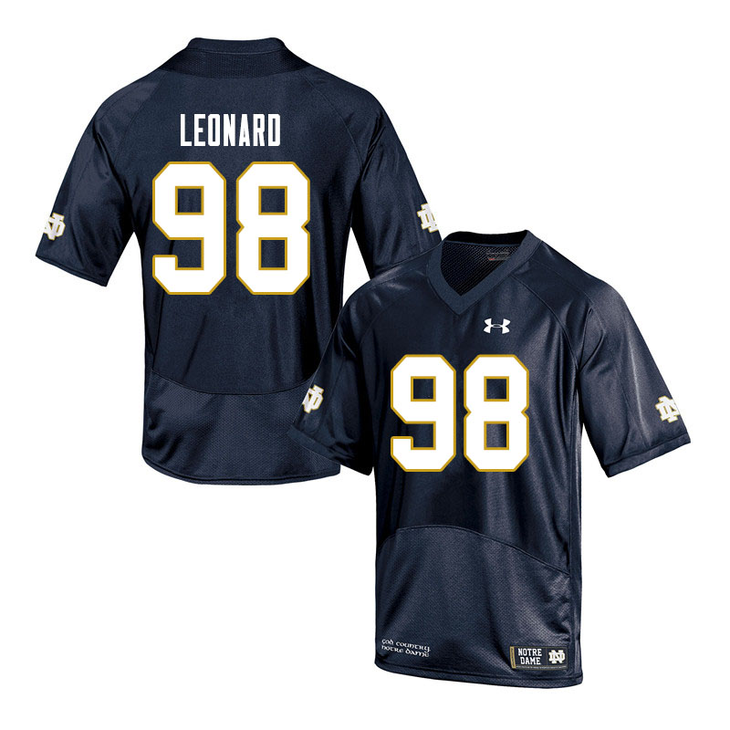 Men #98 Harrison Leonard Notre Dame Fighting Irish College Football Jerseys Sale-Navy